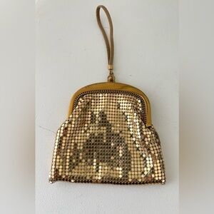 Vintage Whiting Davis Gold Mesh Change Purse Compact